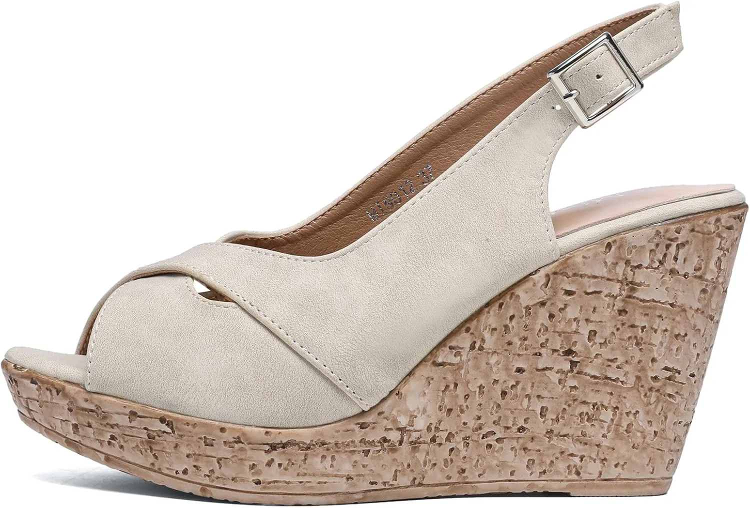 Mintzice Women's Peep Toe Casual Comfortable Dressy Adjustable Buckle Strap Slingback Platform Wedge Sandals