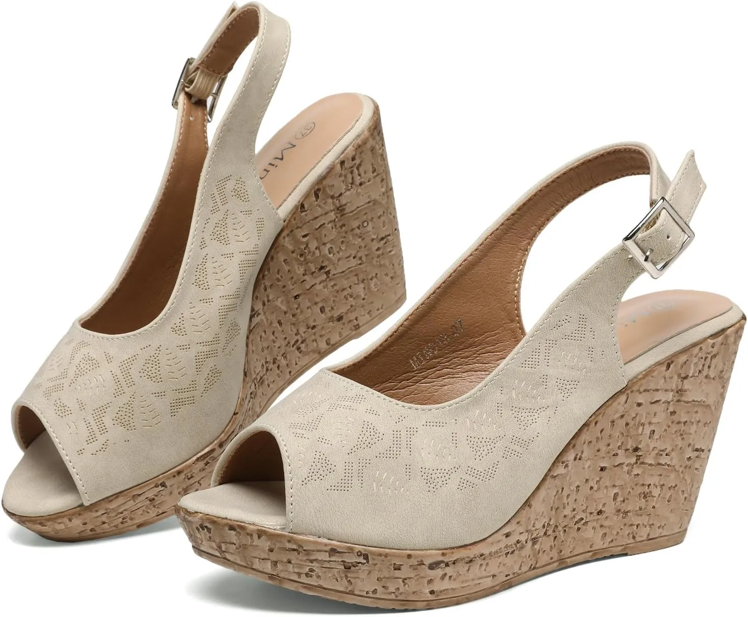 Mintzice Women's Peep Toe Casual Comfortable Dressy Adjustable Buckle Strap Slingback Platform Wedge Sandals
