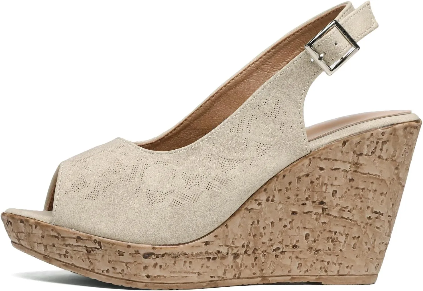 Mintzice Women's Peep Toe Casual Comfortable Dressy Adjustable Buckle Strap Slingback Platform Wedge Sandals