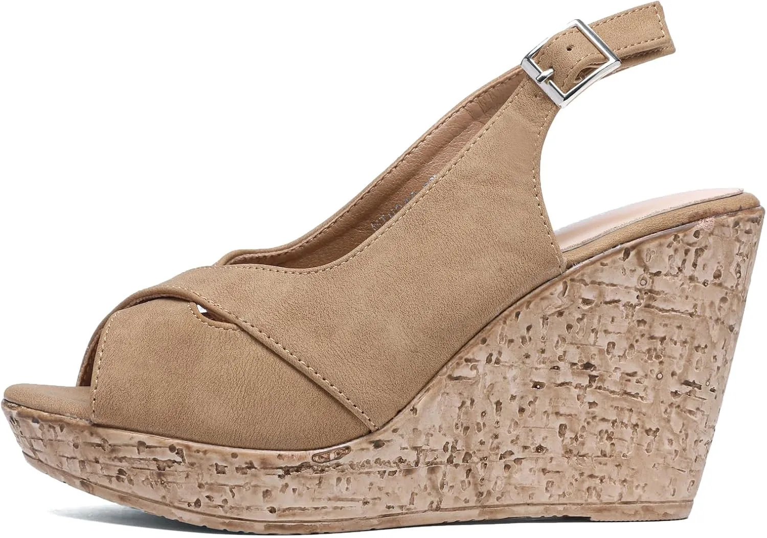 Mintzice Women's Peep Toe Casual Comfortable Dressy Adjustable Buckle Strap Slingback Platform Wedge Sandals
