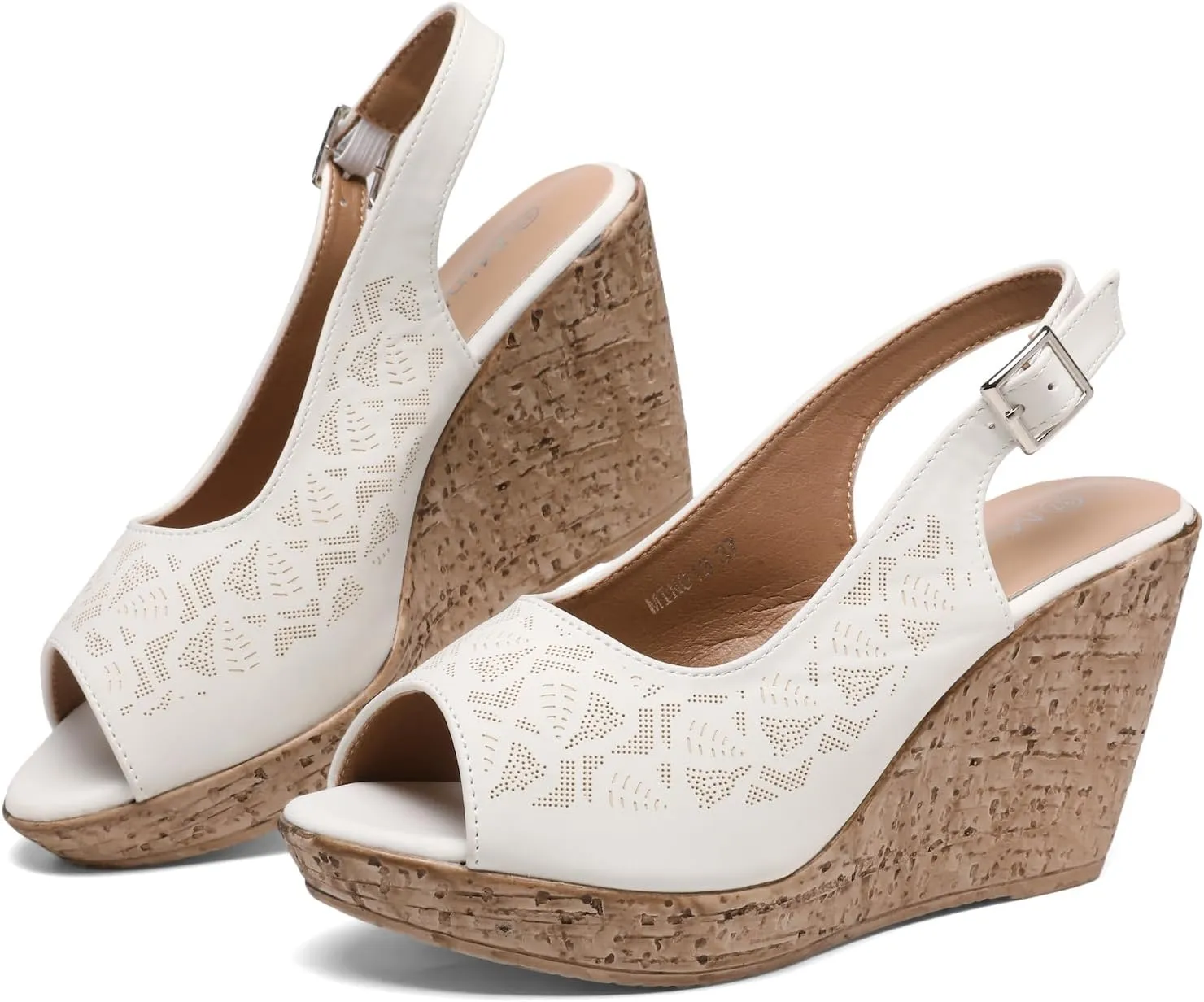 Mintzice Women's Peep Toe Casual Comfortable Dressy Adjustable Buckle Strap Slingback Platform Wedge Sandals