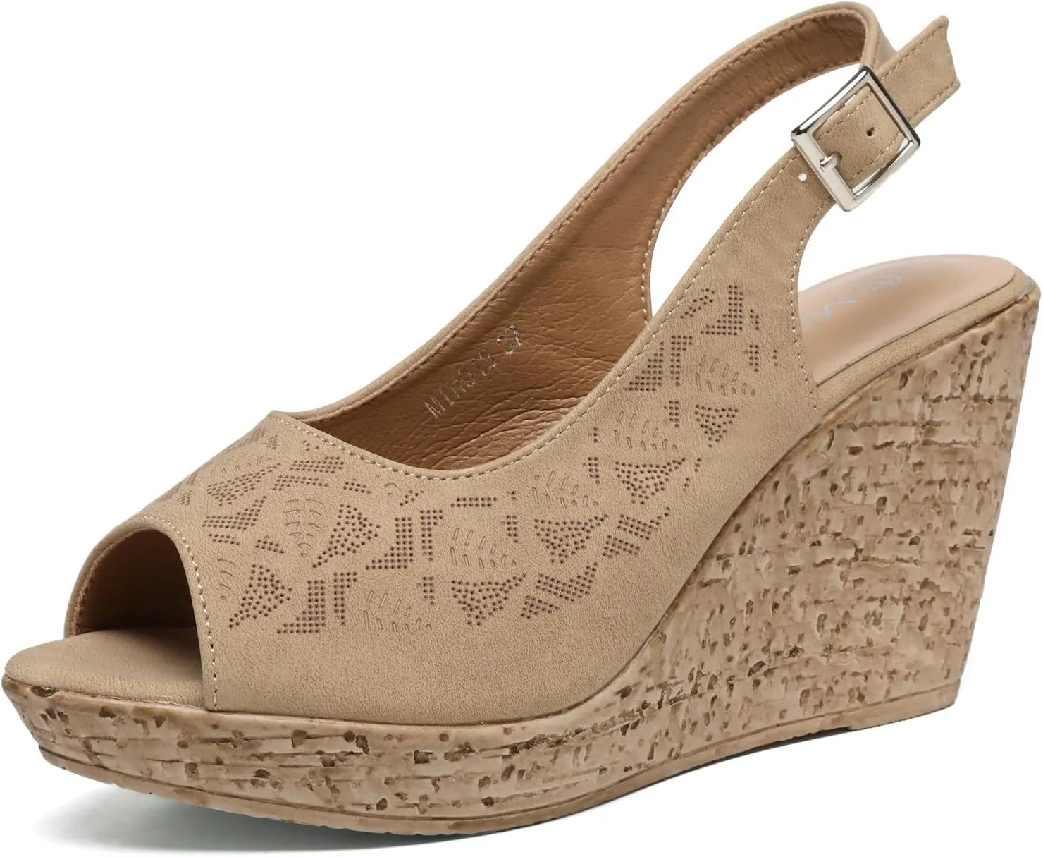 Mintzice Women's Peep Toe Casual Comfortable Dressy Adjustable Buckle Strap Slingback Platform Wedge Sandals