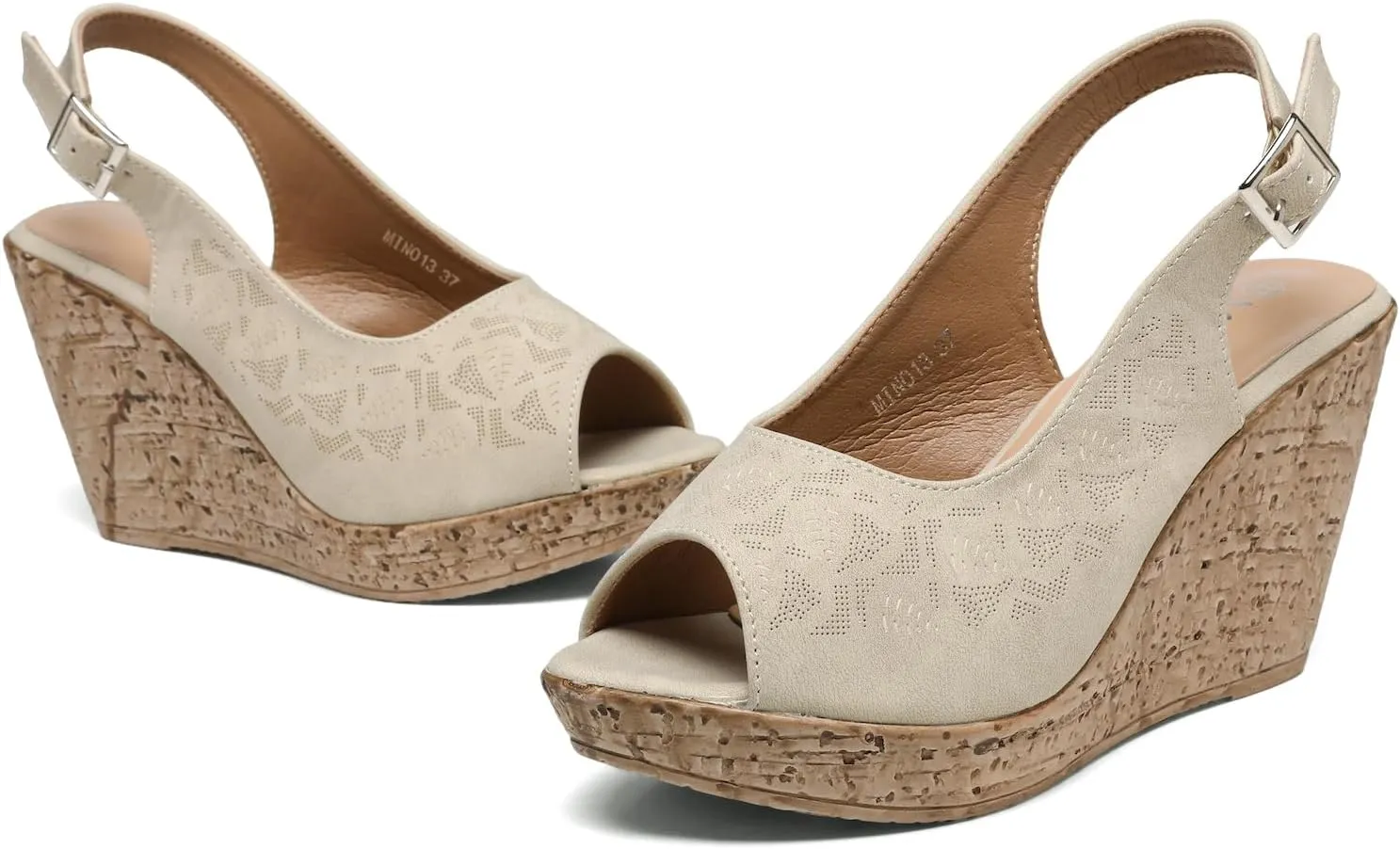 Mintzice Women's Peep Toe Casual Comfortable Dressy Adjustable Buckle Strap Slingback Platform Wedge Sandals