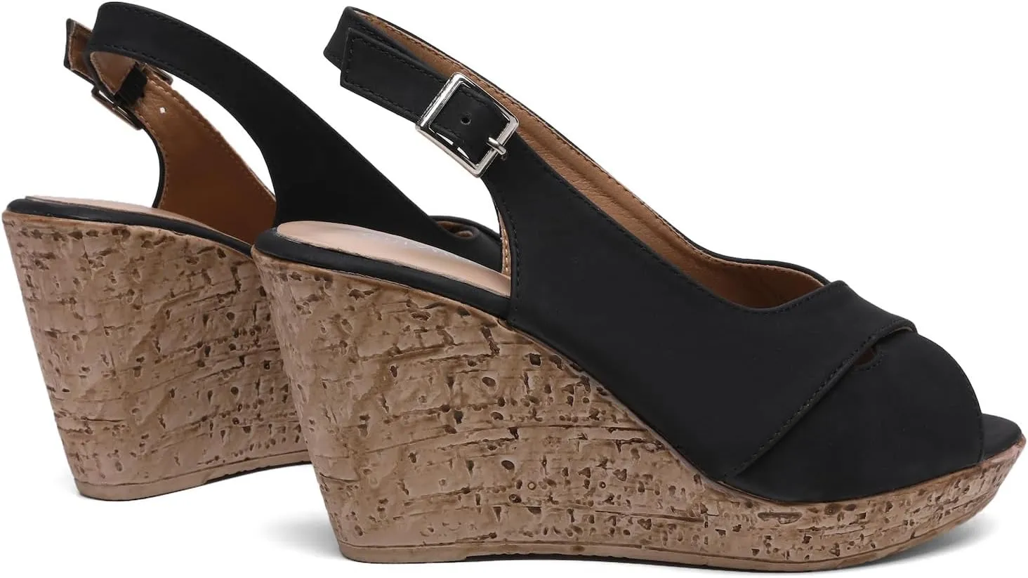 Mintzice Women's Peep Toe Casual Comfortable Dressy Adjustable Buckle Strap Slingback Platform Wedge Sandals