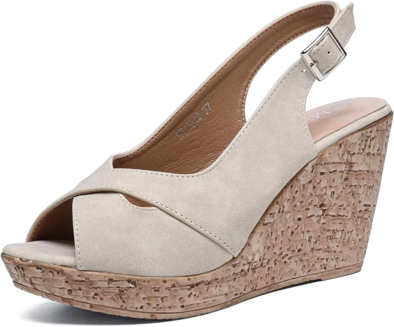 Mintzice Women's Peep Toe Casual Comfortable Dressy Adjustable Buckle Strap Slingback Platform Wedge Sandals