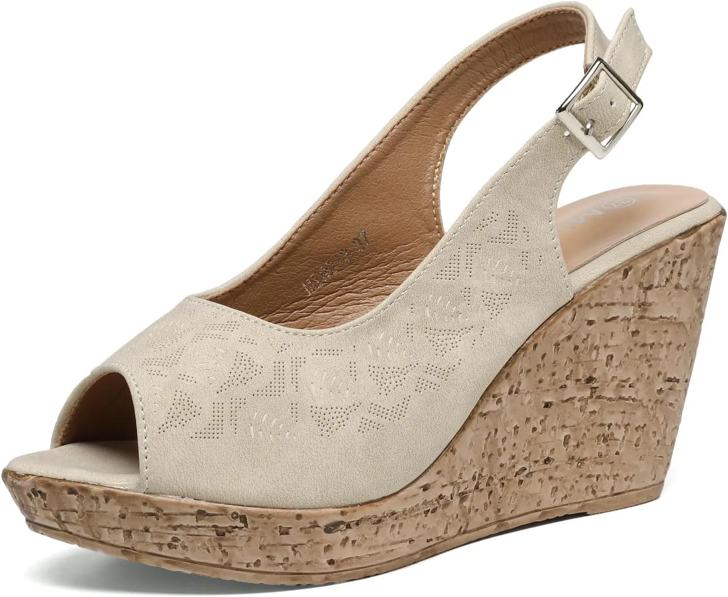 Mintzice Women's Peep Toe Casual Comfortable Dressy Adjustable Buckle Strap Slingback Platform Wedge Sandals