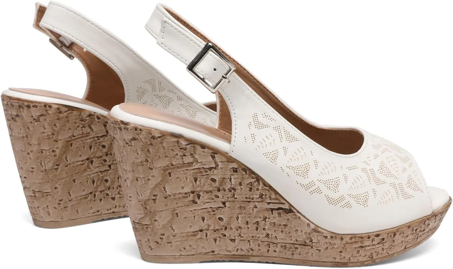 Mintzice Women's Peep Toe Casual Comfortable Dressy Adjustable Buckle Strap Slingback Platform Wedge Sandals