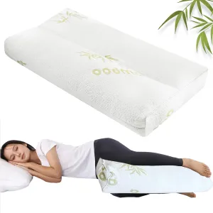 MINUPWELL Knee Pillow for Side Sleepers - 3" Height Between Leg & Under Knee Pillow for Back Sleepers - with 850G 7D Fiber for Relieving Leg, Back, and Knee Pain - Rayon Derived from Bamboo