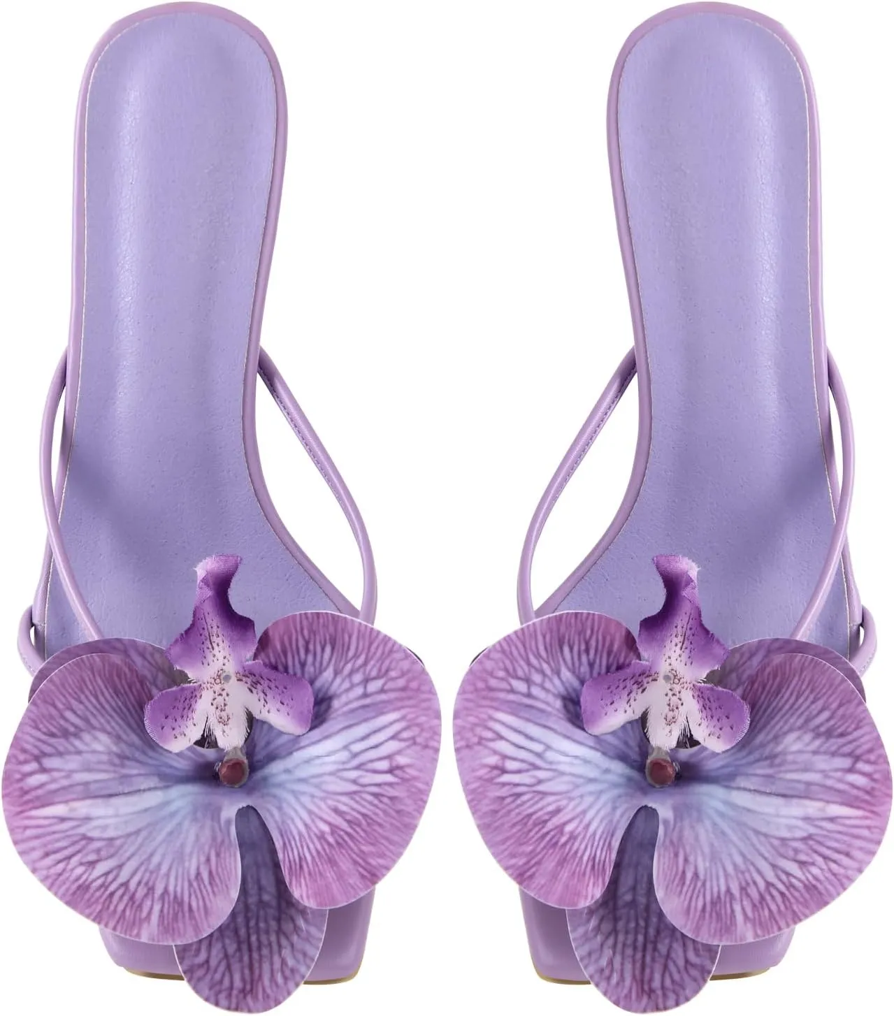 MissHeel Orchid Heels for Women Slip On Kitten Heel