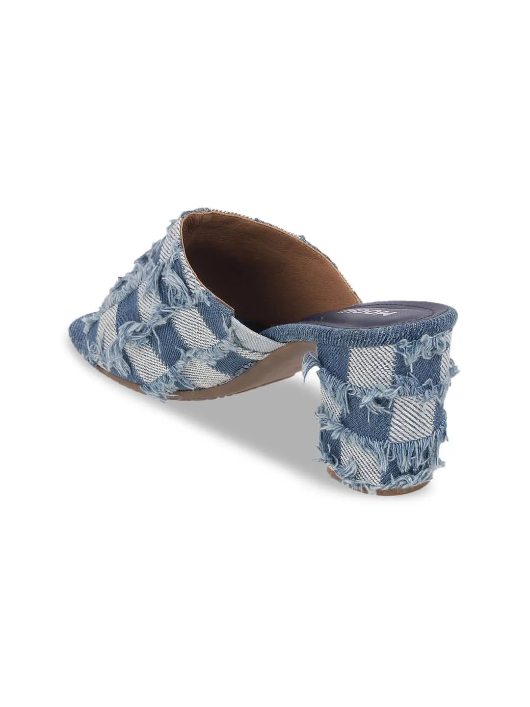 Mochi Women Printed Open Toe Block Mules