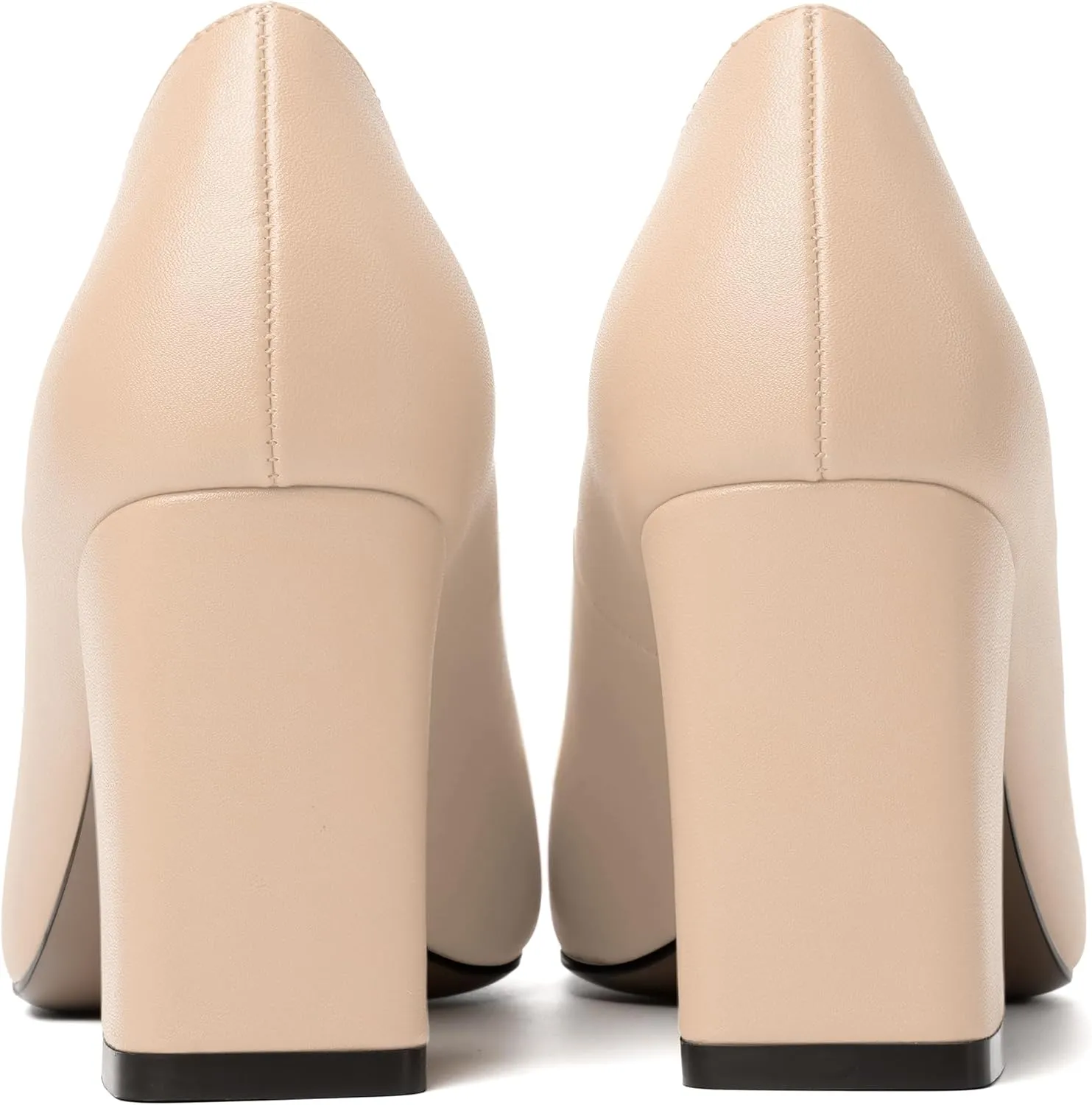 MODENCOCO Womens Sexy Formal Matte Slip On Square Toe Work Block High Heel Loafers Shoes 3.5 Inch
