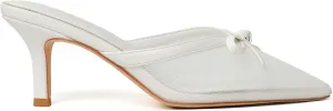 Mostrin Kitten Mules Heels for Women Pointed Closed Toe Heels Vintage Slip on Stiletto Dressy Pumps Shoes