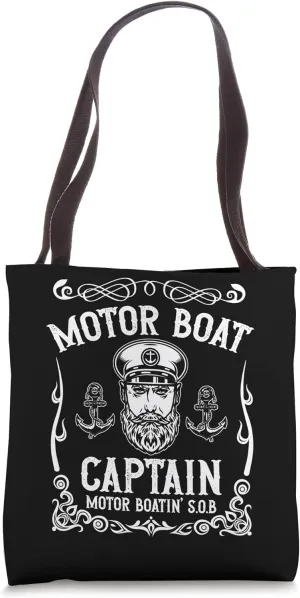 Motor Boat Captain Motorboating Anchor Sports Motorboat Tote Bag