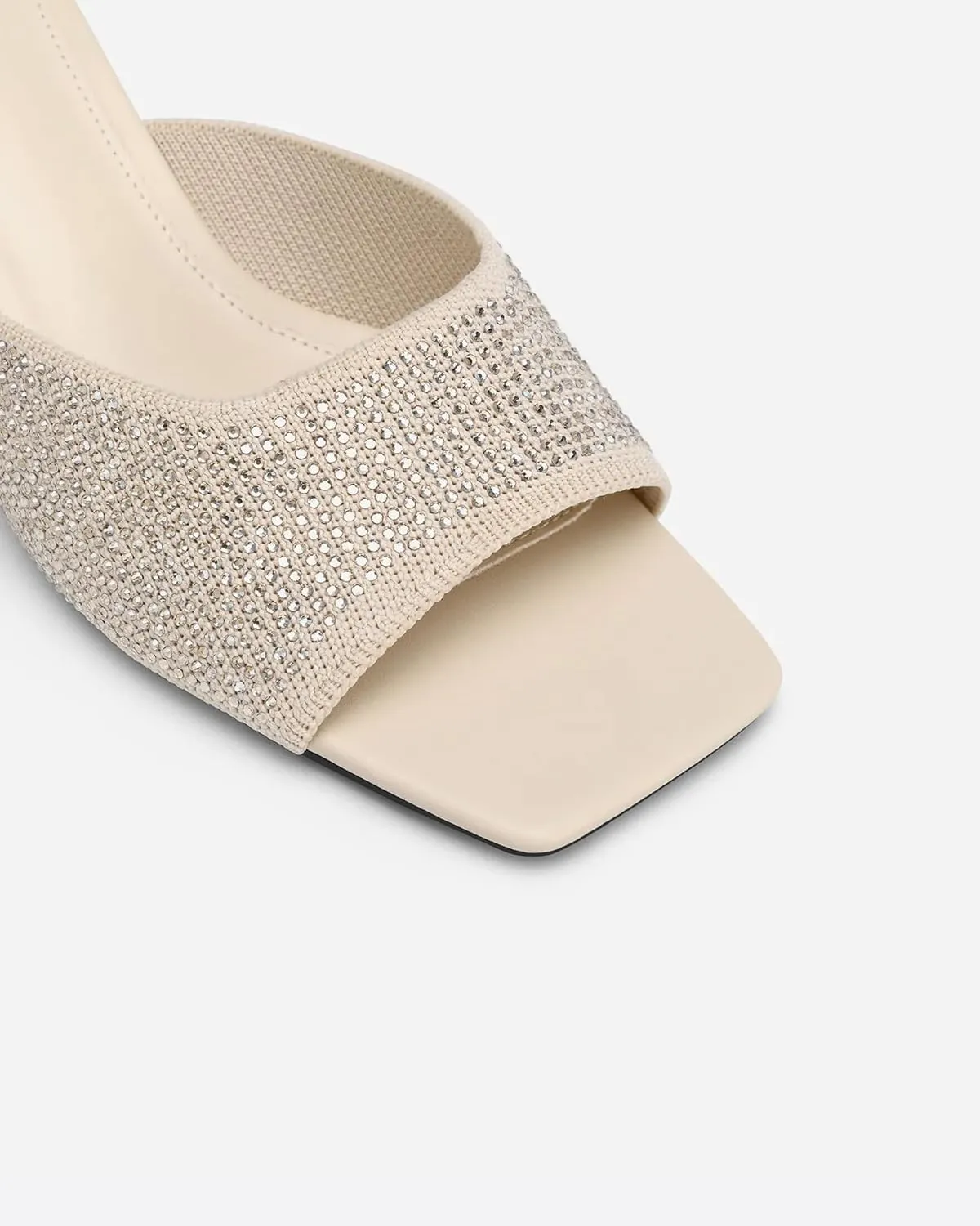 Mousse FIT Breathable Flywoven Women's Square Toe Sandals, Chunky Block Heel Mules