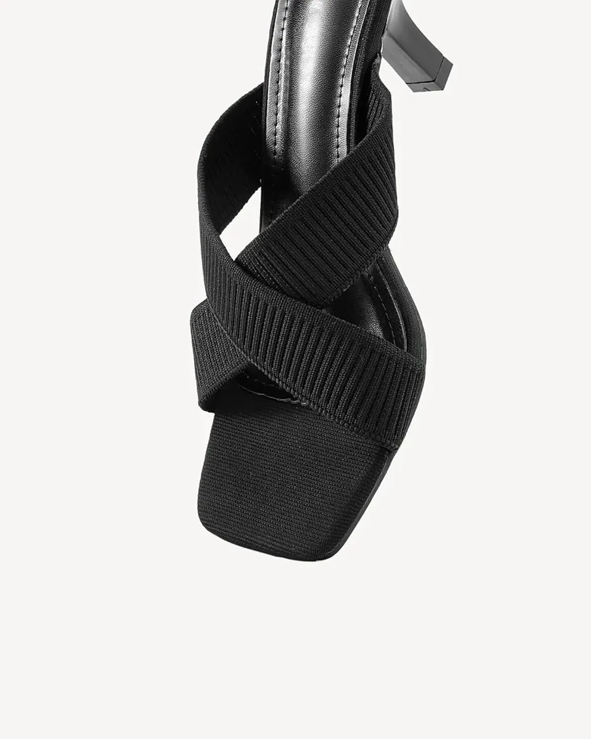 MOUSSE FIT Women Heeled Sandals, Mesh Casual Square Toe Mules