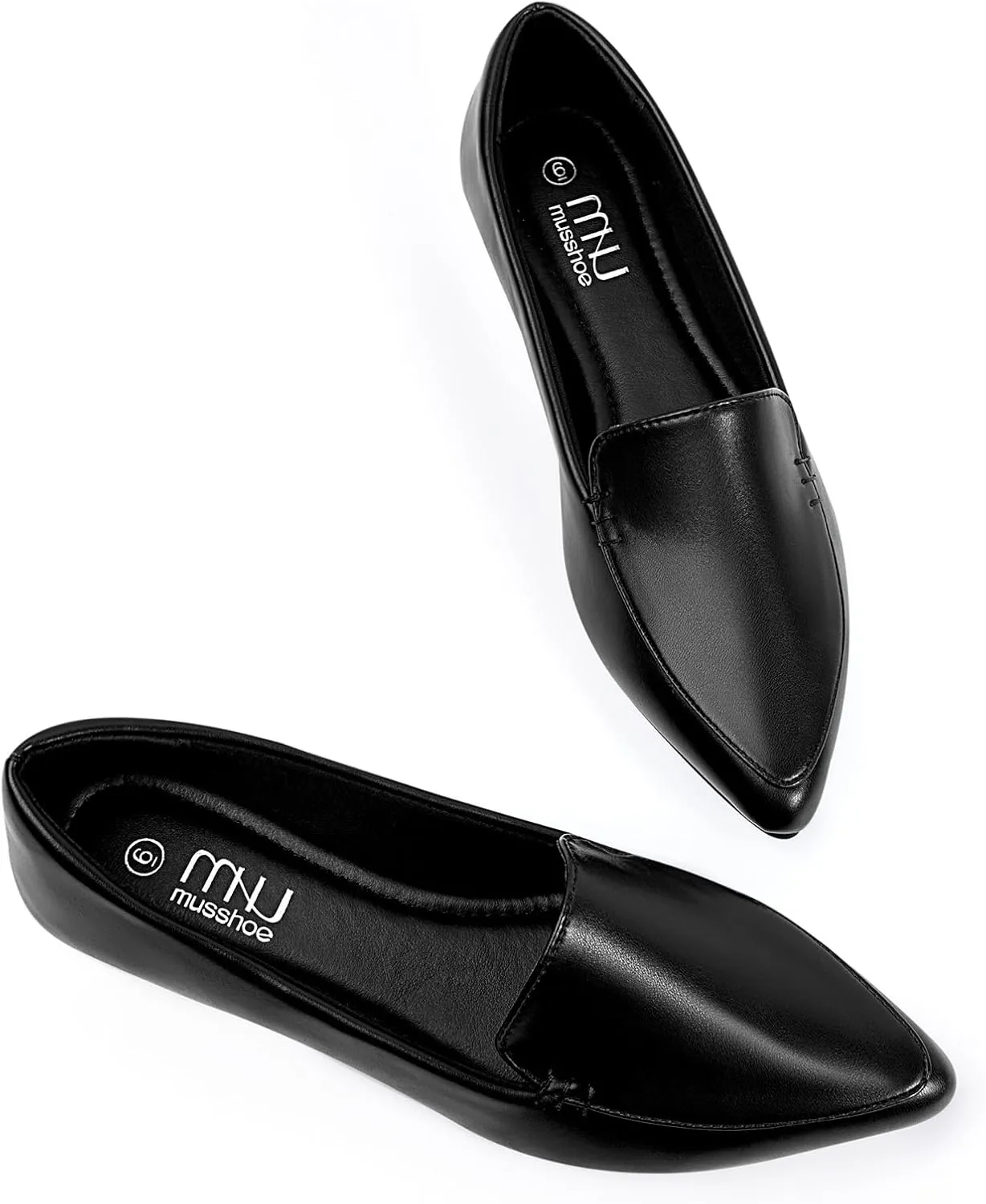 MUSSHOE Loafers for Women Comfortable Pointed Toe Memory Foam Women's Loafers