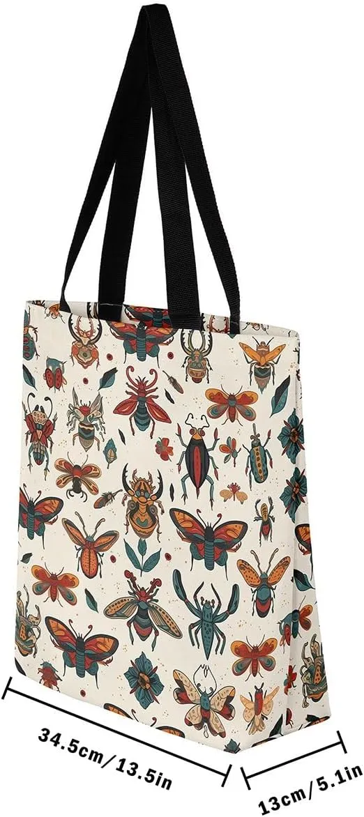 Nautical Canvas Tote Bag for Women,Compass Boat Anchor Large Capacity Gym Bag Ocean Cotton Bags