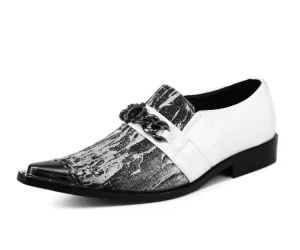 Nevil White Pointed Toe Loafers