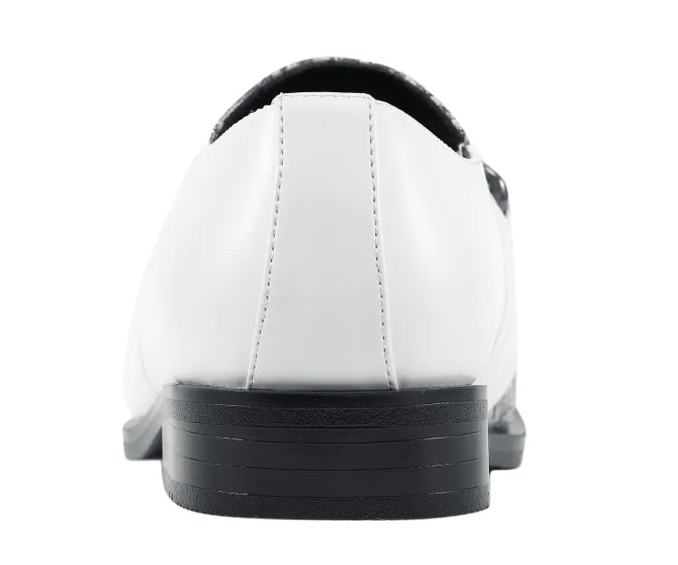 Nevil White Pointed Toe Loafers