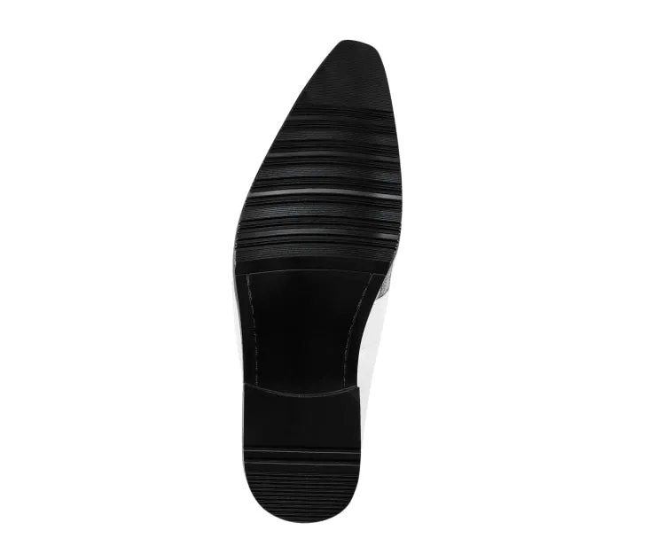 Nevil White Pointed Toe Loafers