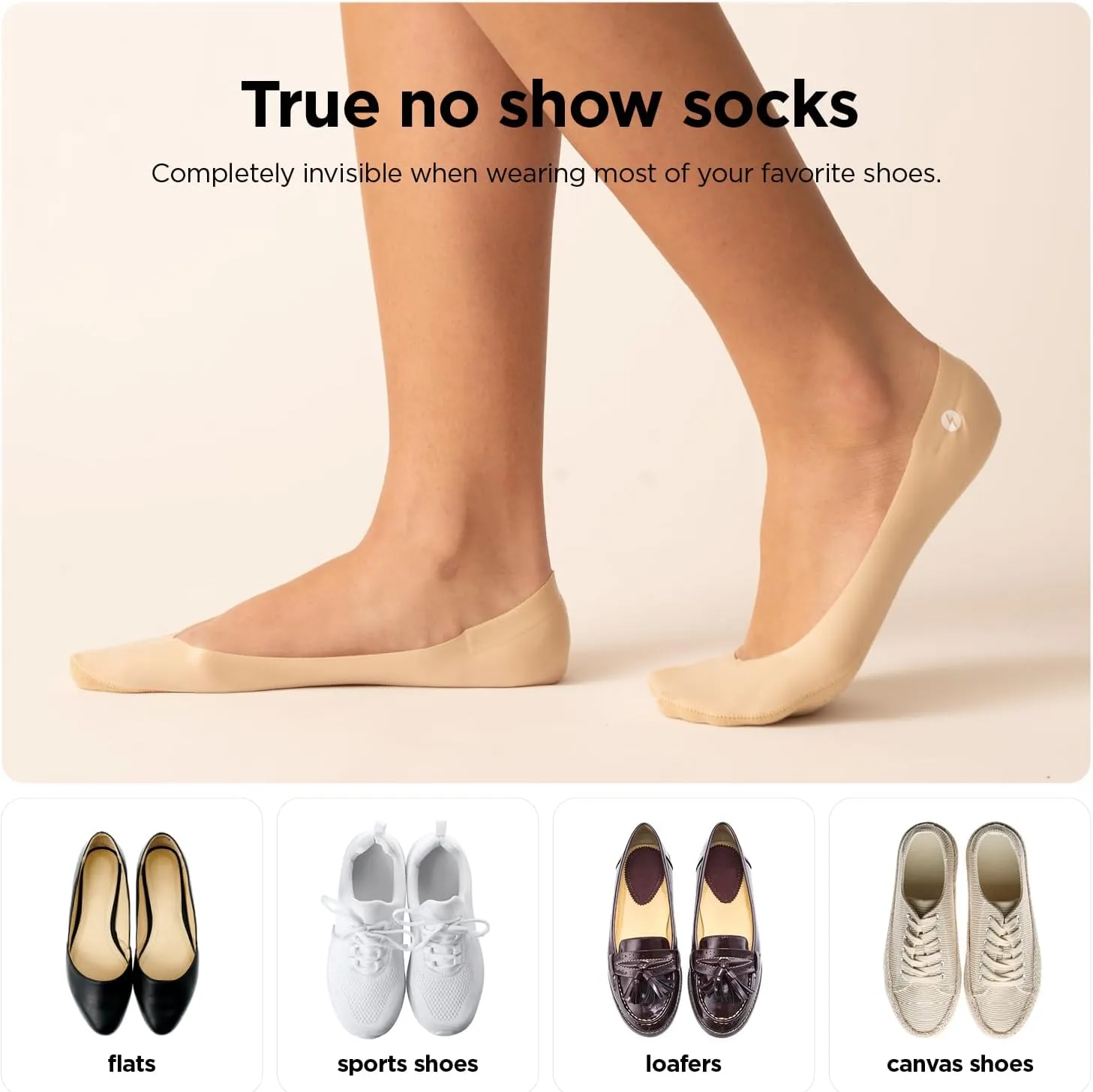 No Show Socks Women 3 Pairs Ultra Low Cut Liner Socks, Non Slip, Invisible