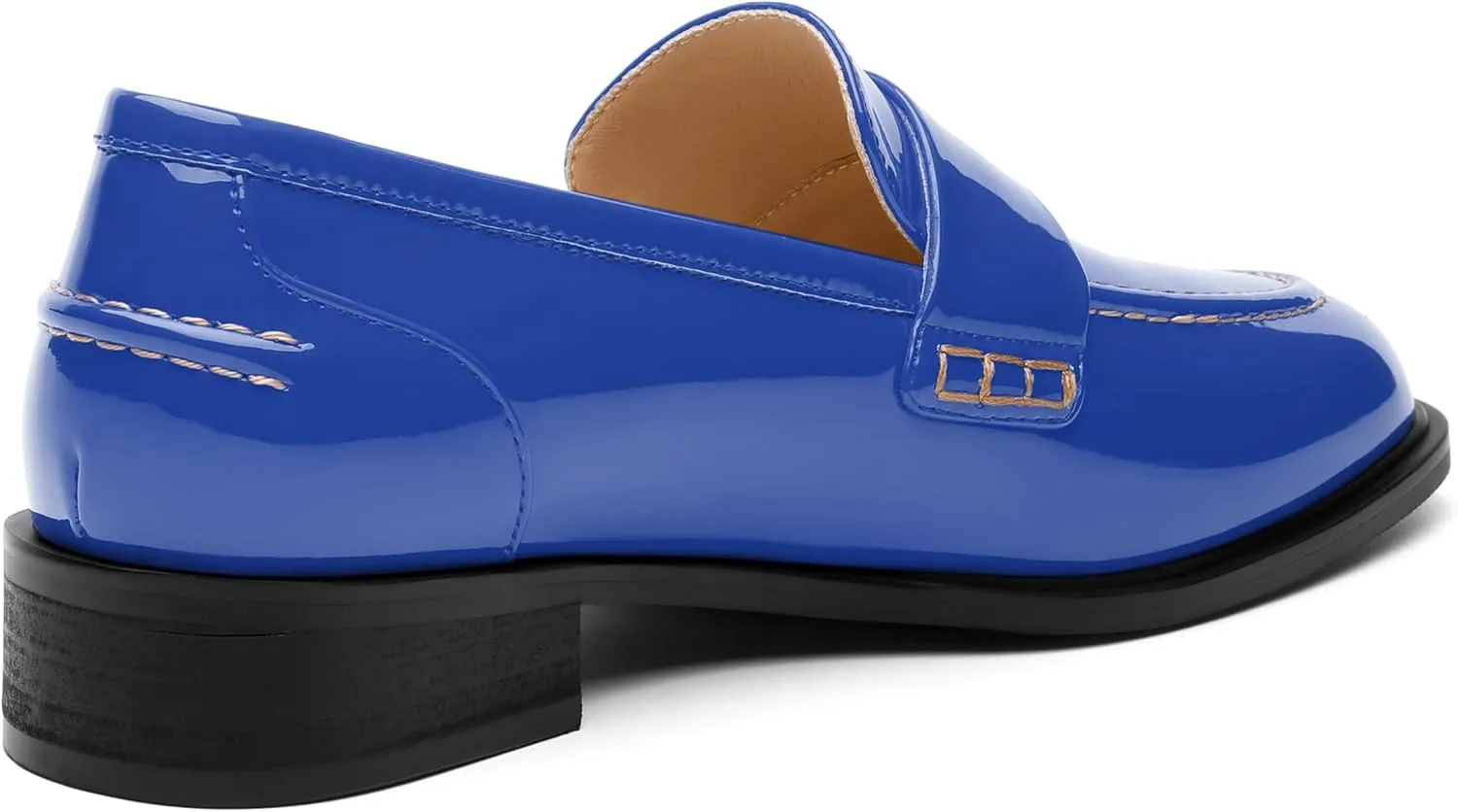 NUMALEO Women's Loafers Penny Loafers & Slip-ons Flats Closed Round Toe Low Heel Shoes 1 Inch Patent Fashion Casual Shoes Comfortable Work Office Flats Dressy Shoes