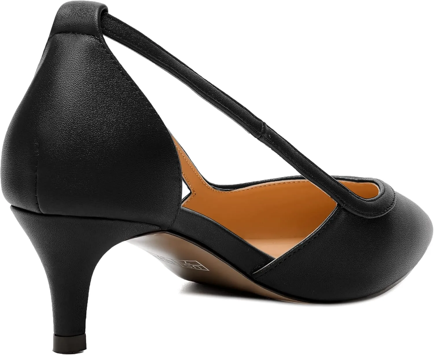 NUMALEO Womens Matte Office Adjustable Strap Solid Casual Pointed Toe Buckle Kitten Low Heel Pumps Shoes 2 Inch