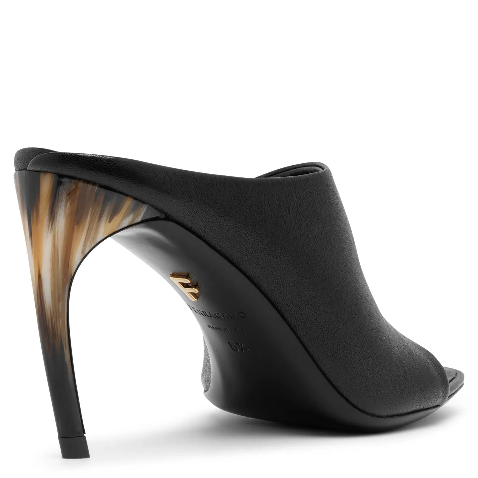 Nymphe 85 black leather sandals