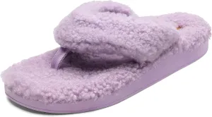 OLUKAI Kipe'a Heu Women's Sandal Slippers, Soft & Comfortable Shearling-Wrapped Straps, Durable RUbber Outsoles for All-Day Wear, Causal & Cute Everyday Style, Lilac/Lilac, 11