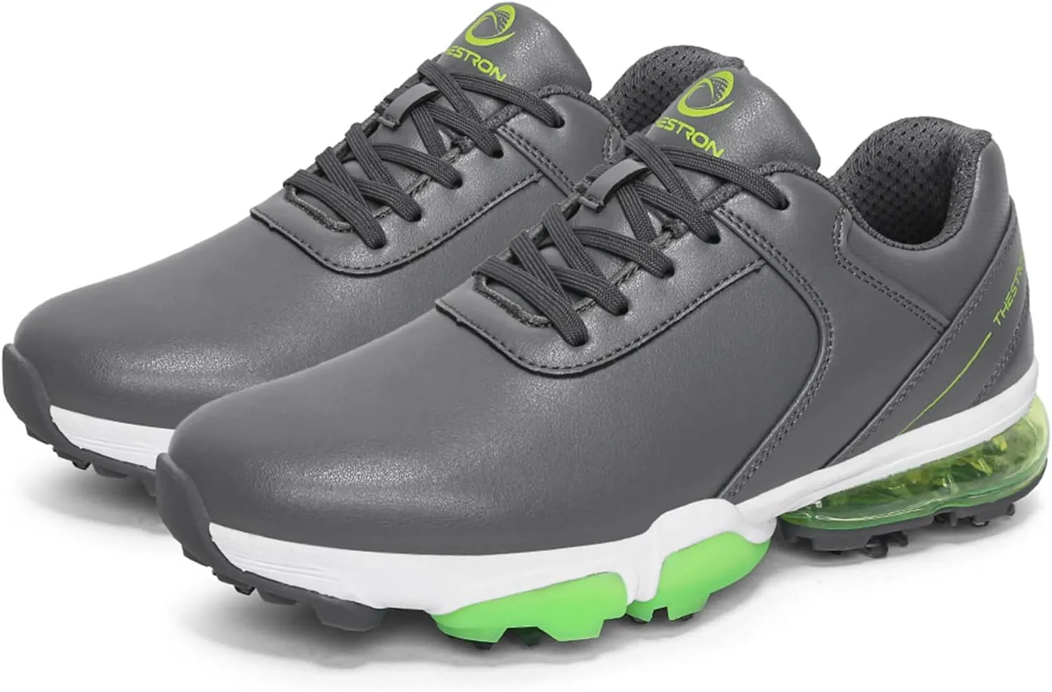 ONAIC Golf Shoes Men with Spikes Leather Golf Shoes Waterproof for Outdoor Trainers Golfing
