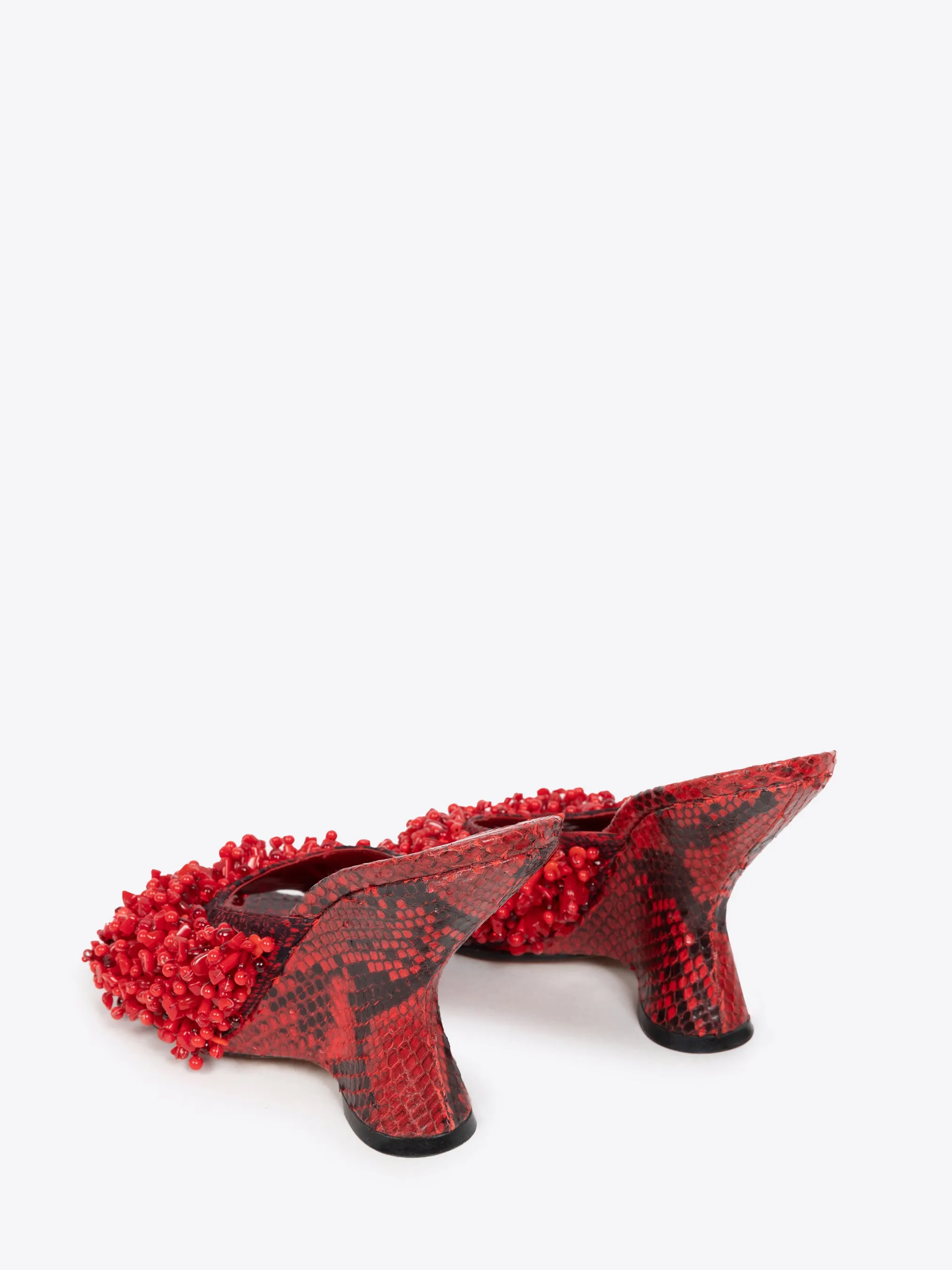 Open-toe embellished mules