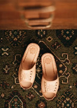 Open Toe Leather Star Mules