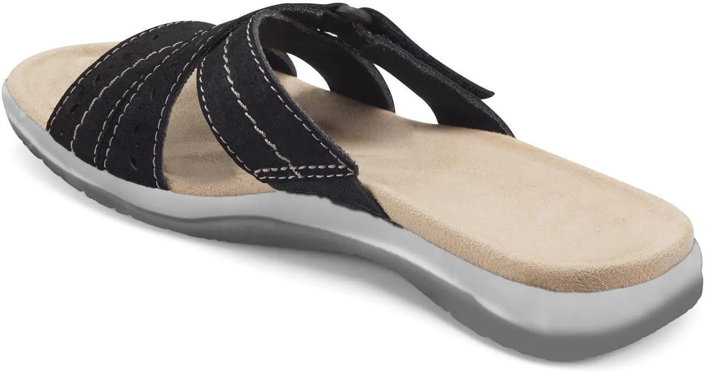 Open Toe Wedge Low Heels Sandals for Women Summer Casual Comfortable Slip On Slippers Arch Support Outdoor Beach Shoes