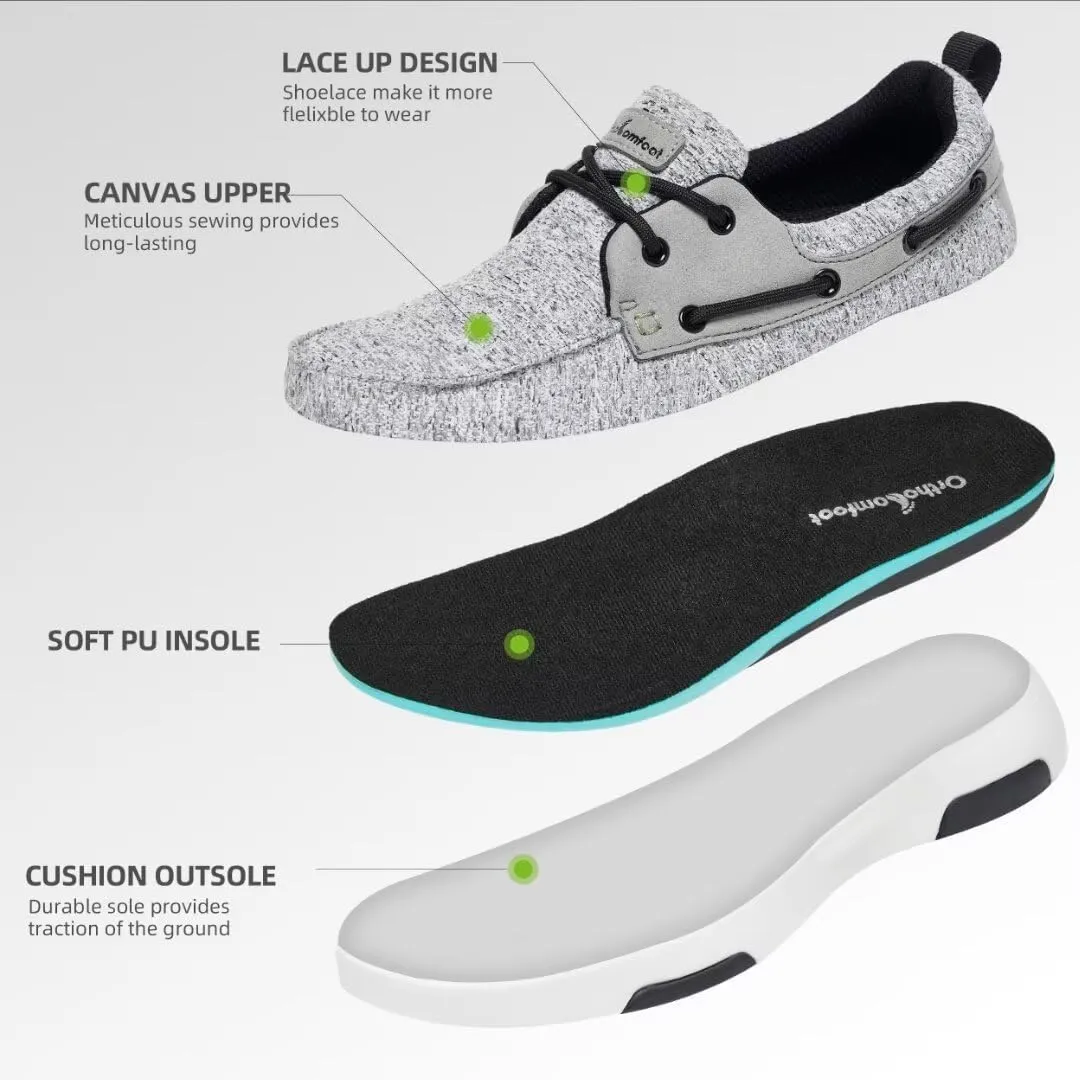OrthoComfoot Women's Orthopedic Lace Up Shoes, Comfortable Arch Support Shoes for Plantar Fasciitis, Ultralight Walking Loafers for Heel and Foot Pain Relief