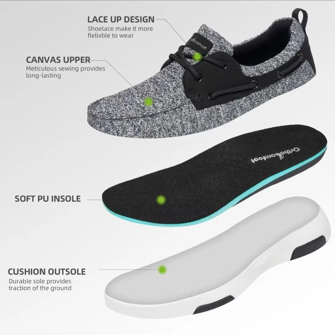 OrthoComfoot Women's Orthopedic Lace Up Shoes, Comfortable Arch Support Shoes for Plantar Fasciitis, Ultralight Walking Loafers for Heel and Foot Pain Relief