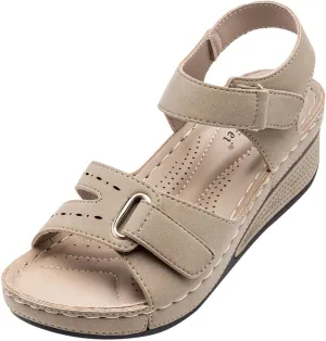 Orthopedic Sandals for Women Dressy Wide Width Open Toe Ankle Strap Platforms with Arch Support Casual Work Shoes