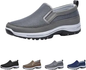 Orthoture Mens Shoes Orthowalkway Mens Shoes Walking Shoes Men Outdoor Casual Arch Support Slip-On Canvas Loafers