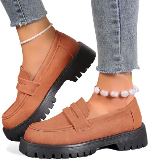 Orthoture Orthopedic Platform Loafers, Lug Sole Loafers for Women, Comfortable