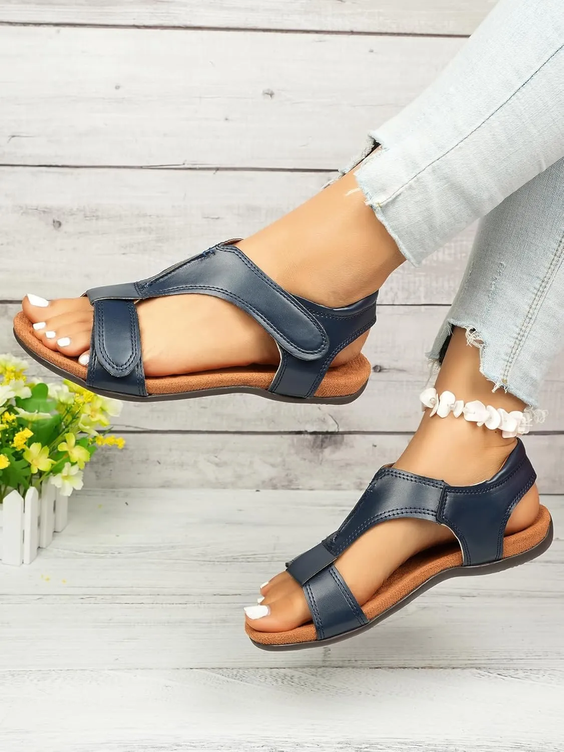 Orthowalkaway Womens Sandals, Summer Sandals Women Comfortable Dressy Arch Walking Orthopedic Sandal