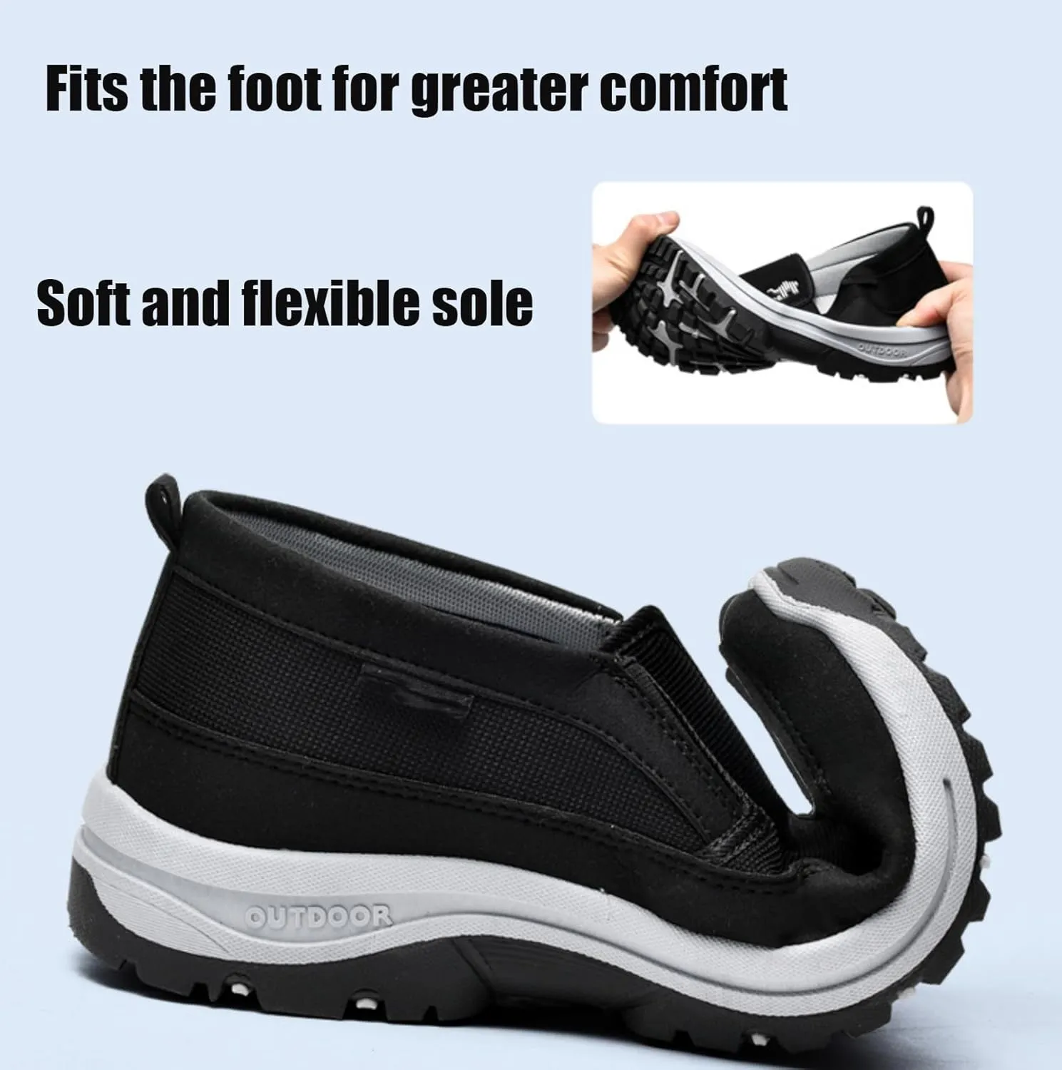 Orthowalkway Mens Shoes, Men's Arch Support Slip-on Canvas Loafers, Casual Orthopedic Sneakers Flats Walking Boat Shoes