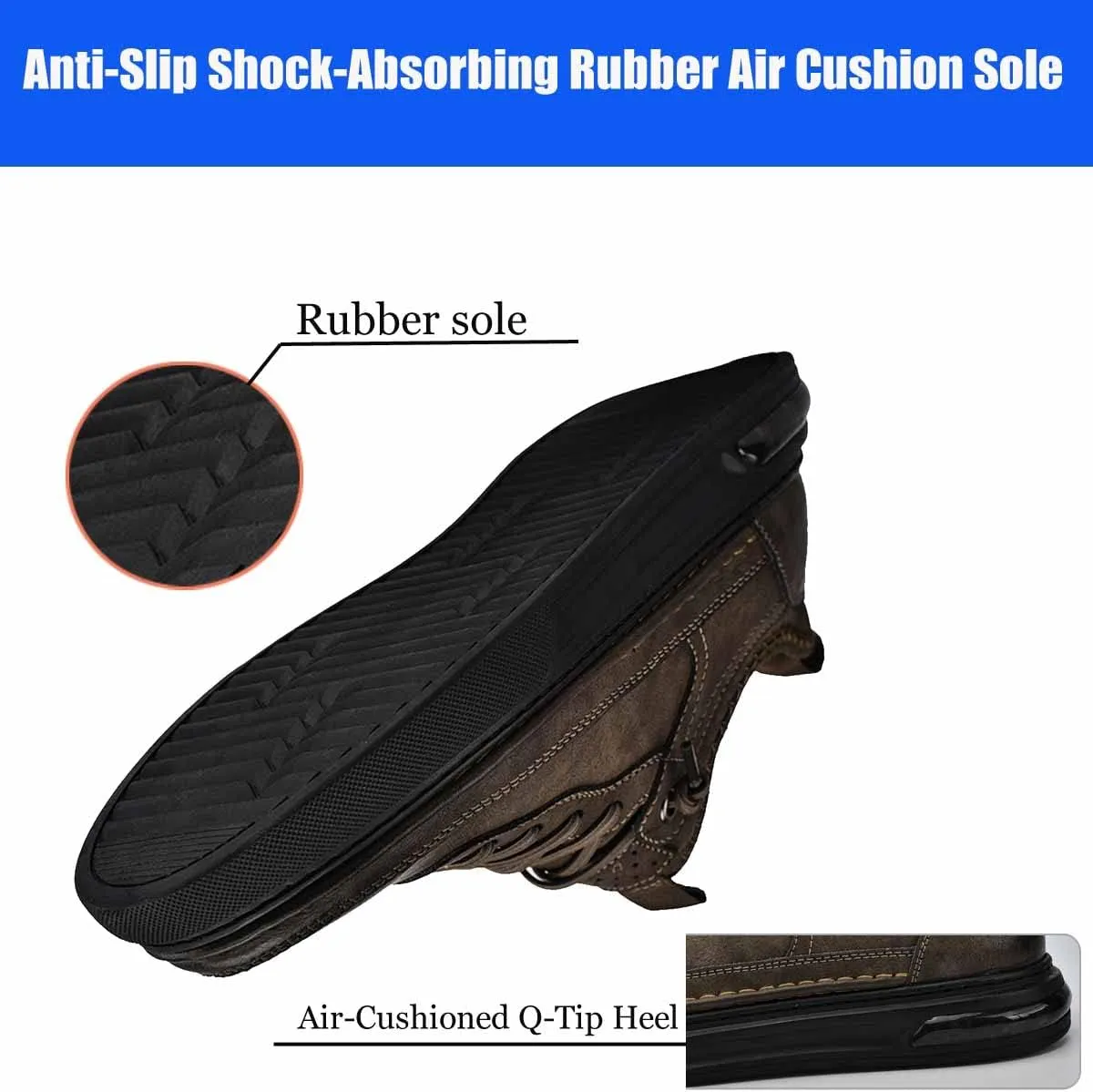 Oxford Dress Shoes for Men,Stretch Lace-up Flat Leather Shoes,Casual Formal Walking Boat Comfort Handmade Cowhide Shoes