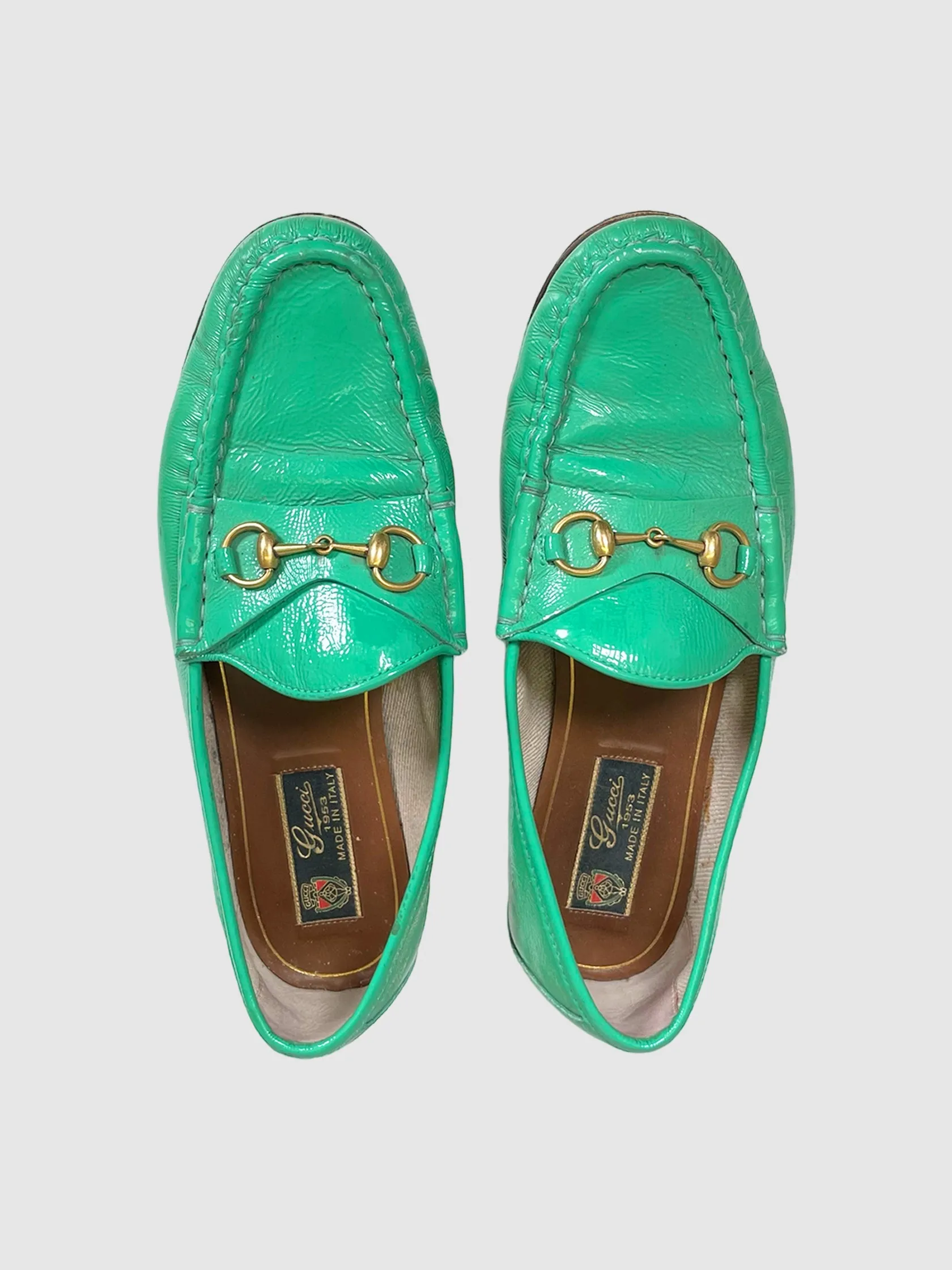 Patent Leather Horsebit Loafers - Size 38