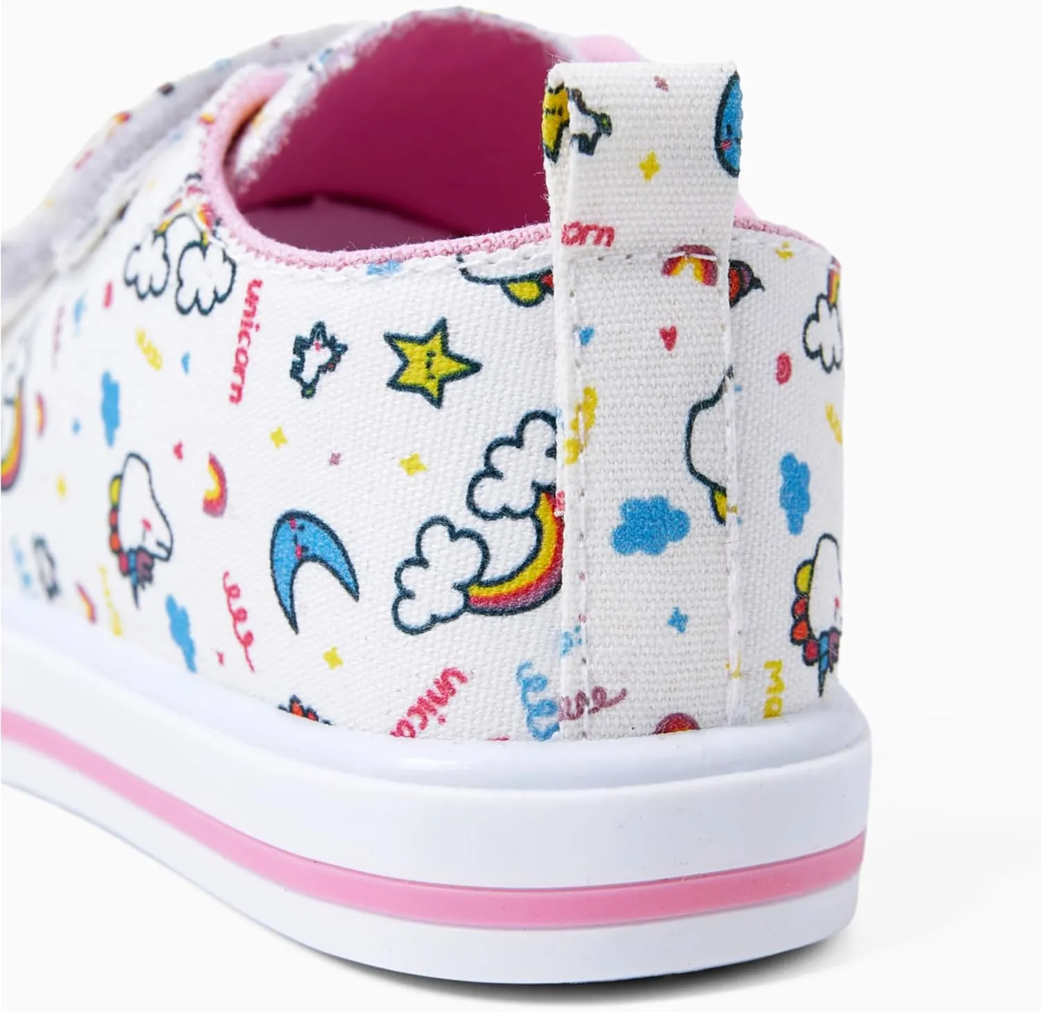 PATPAT Toddler Little Girls Canvas Sneakers Hook and Loop Kids Soft Walking Shoes