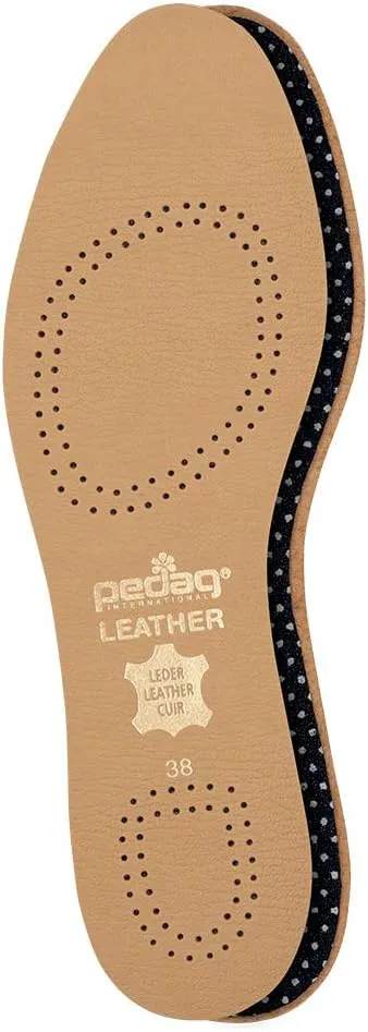pedag Leather Insole with Sweat Wicking Carbon Layer, Handmade in Germany, Fits Pumps and Dress Shoes, Tan, US M12 / EU 45