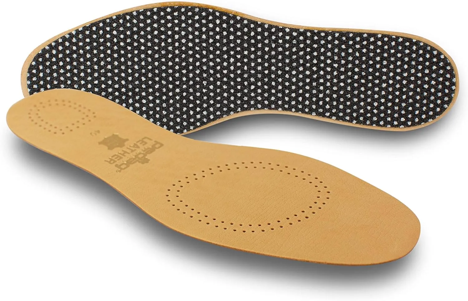 pedag Leather Insole with Sweat Wicking Carbon Layer, Handmade in Germany, Fits Pumps and Dress Shoes, Tan, US M12 / EU 45