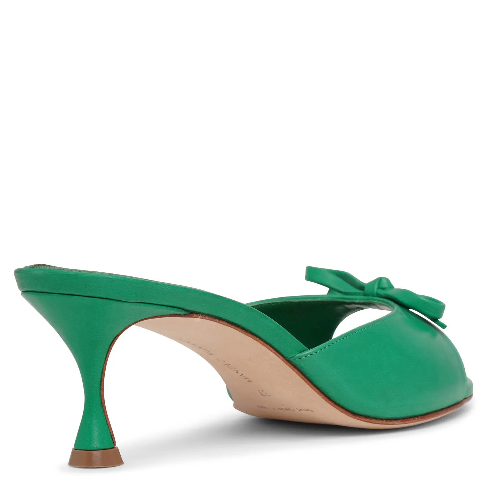 Pertinanu 50 green leather mules