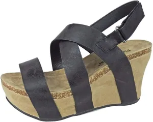 Pierre Dumas Women's Hester-5 Vegan Leather Strappy Wedge Sandals
