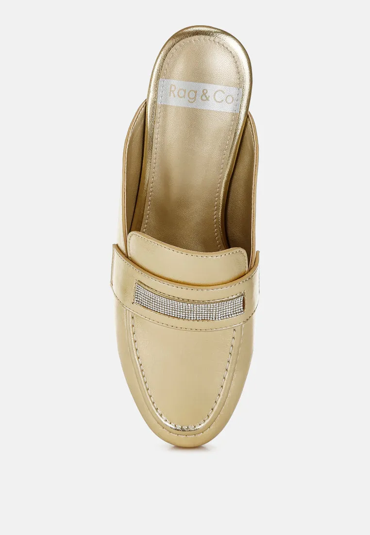 Piscola Rhinestones Slip On Mules