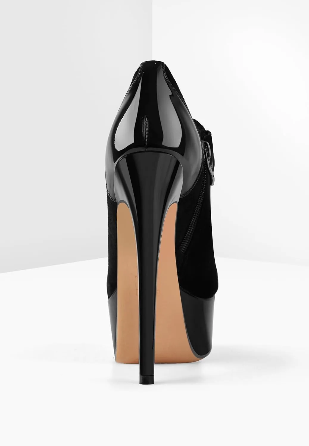 Platform Lace Up Stiletto High Heels Round Toe Ankle Bootie