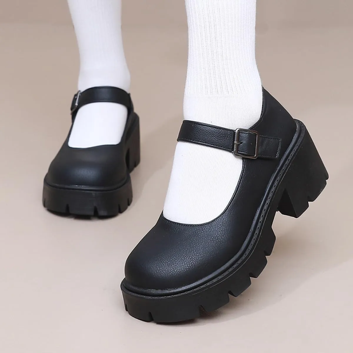 Platform Pumps Womens Gothic Lolita Shoes Mary Janes Ankle Strap Wedges Shoes